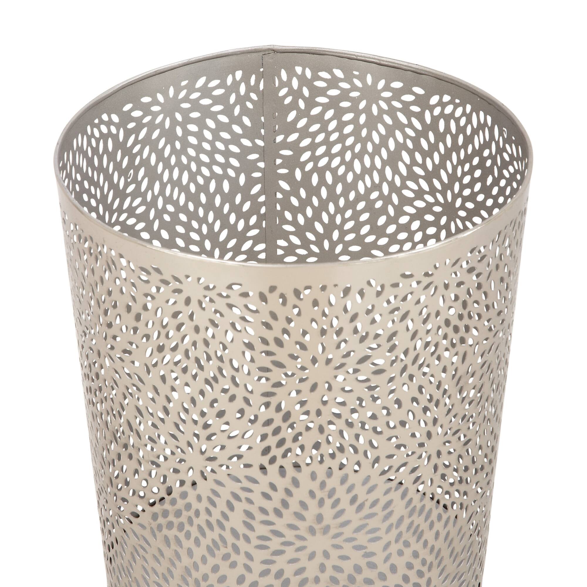CosmoLiving by Cosmopolitan Silver Metal Contemporary Small Waste Bin